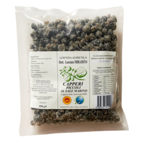 Capperi delle Eolie DOP al Sale Marino(Busta 250g) – Az. Mirabito